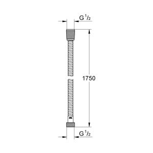 Grohe 27503001 VitalioFlex Metal doucheslang 175cm chroom