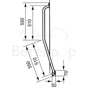Handicare (Linido) LI2611011102 trapspilbeugel 510x510mm staal gecoat wit (OUTLET)