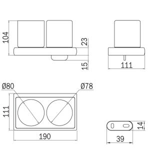 Inda Claire A7110DCR04 bekerhouder met zeepdispenser chroom/ fumé glas