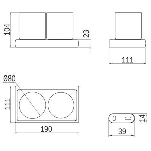 Inda Claire A7110FCR21 wandbekerhouder met twee glazen chroom/ gesatineerd glas