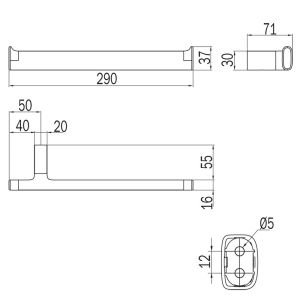 Inda Claire A71180CR dubbele handdoekhouder chroom