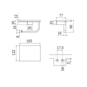 Inda Divo A1527ANE toiletrolhouder met gsm-houder mat zwart