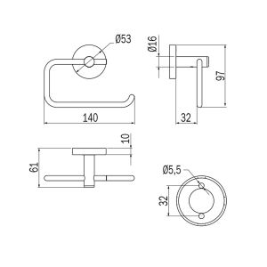 Inda Gealuna A1025BNS toiletrolhouder RVS geborsteld