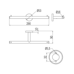 Inda Gealuna A1025CNS dubbele toiletrolhouder RVS geborsteld