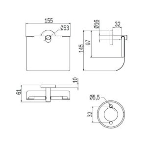 Inda Gealuna A10260NS toiletrolhouder met klep RVS geborsteld