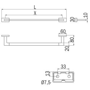 Inda Lea A1818CWM handdoekhouder 660mm mat wit