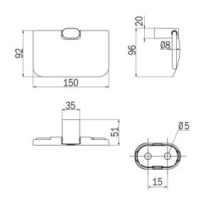 Inda Mito A20260AC toiletrolhouder met klep geborsteld nikkel