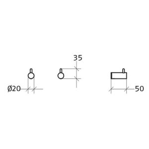 Linea Beta Picola LI525829 kledinghaak (1 stuk) chroom (OUTLET)