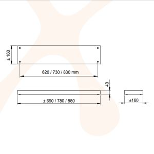 Looox Bath Collection WBSHRAW69 badplank RAW 69 cm massief eiken