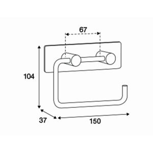 Pressalit Choice Q10210 toiletrolhouder met muurplaat glanzend staal