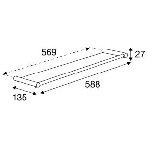 Pressalit Choice Q10400 glazen planchet 588mm glanzend staal