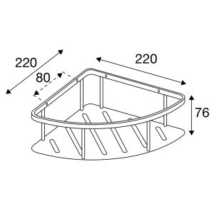 Pressalit Choice Q10420 hoekkorf 22x22cm glanzend staal