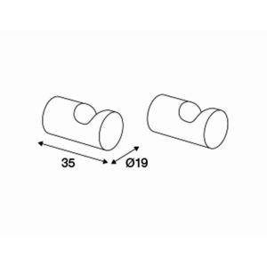 Pressalit Choice Q40160 handdoekhaakje boog mat zwart (2 stuks)