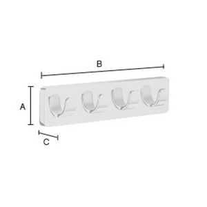 Smedbo Ice OK359 hakenrek met 4 haken chroom
