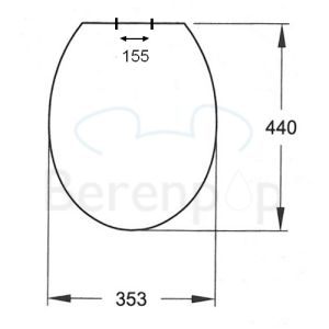 Sphinx Eurobase S8H5T001000 OLW-03 toiletzitting met deksel wit (OUTLET)