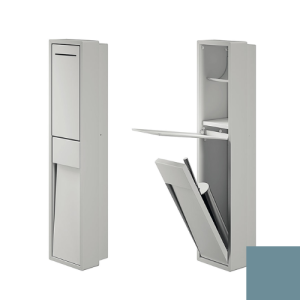 Inda MY Secret A8086CAQ inbouwnis met toiletrolhouder en toiletborstelgarnituur 190x860mm mat acquamarina