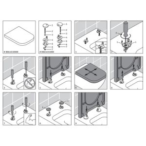 Duravit Darling New - Happy D.2 0061631000 scharnierset voor toiletzitting Darling New 002101/002109/006989 en Happy D.2 006451/006459