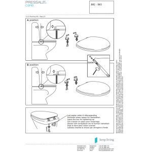 Pressalit Dania R37000-B83999 toiletzitting met deksel wit