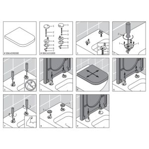 Duravit Darling New - Happy D.2 0061631000 scharnierset voor toiletzitting Darling New 002101/002109/006989 en Happy D.2 006451/006459