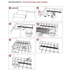 ACO ShowerDrain C 408745 douchegoot 88,5cm zijuitloop