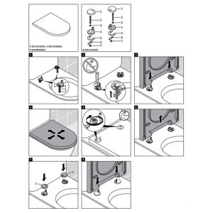 Duravit Darling New - Happy D.2 0061631000 scharnierset voor toiletzitting Darling New 002101/002109/006989 en Happy D.2 006451/006459
