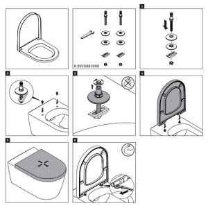 Duravit ME by Starck - P3 Comforts 0020081000 scharnierset voor toiletzitting ME by Starck 002009 / ME by Starck Compact 002019 en P3 Comforts 002039