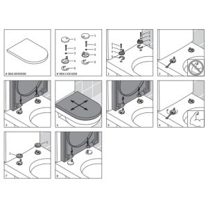 Duravit Starck 1 - Starck 3 0061381000 scharnierset voor toiletzitting Starck 1 0065880000 (tot Februari 2010) en Starck 3 0063890000