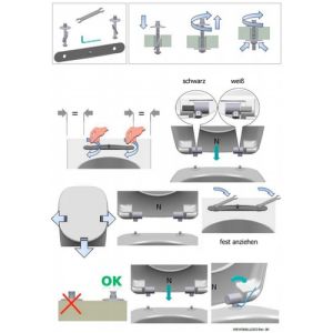 Ideal Standard Tonic K7313AA set van 2 scharnieren roestvrij staal (voor toiletzitting K706101 tot December 2010) *niet meer leverbaar*