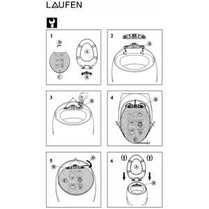 Laufen Il Bagno Alessi One 8929790000001 bevestiging voor closetzitting (vanaf 2006)