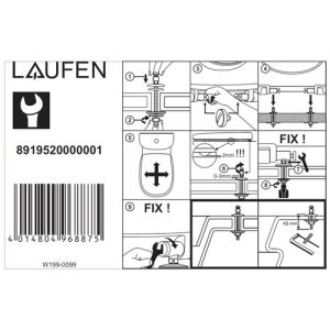 Laufen Pro 8919520000001 bevestiging voor closetzitting
