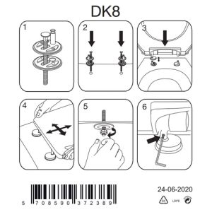 Pressalit 3 voor Sphinx Ravenna 684000-DK8999 toiletzitting met deksel wit