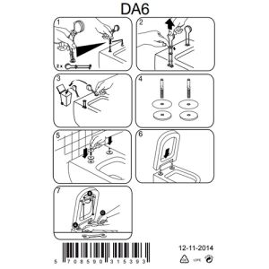 Pressalit DA6999 300+ set vaste scharnieren chroom