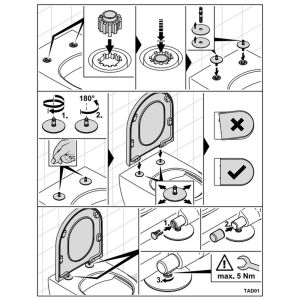 Villeroy en Boch Subway 3.0 92094661 set vaste scharnieren chroom
