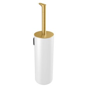 Pressalit Style PR70810 toiletborstelgarnituur geborsteld messing/ wit