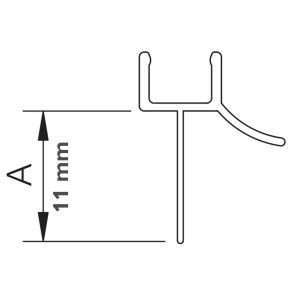 Provex 1200SA00F afwateringsstrip 120cm, 11mm hoog, transparant, voor glasdikte 6mm