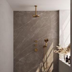 Brauer Carving 5-GG-107 thermostatische inbouw regendouche SET 11 goud geborsteld PVD