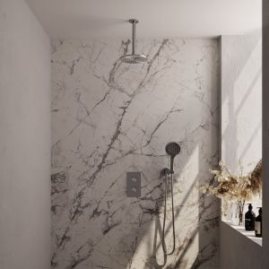 Brauer Carving 5-NG-131 thermostatische inbouw regendouche 3-weg omstelling SET 35 RVS geborsteld PVD