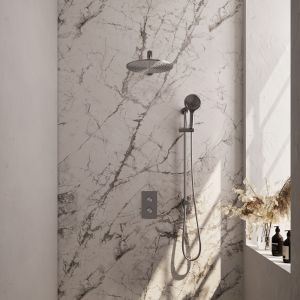 Brauer Carving 5-NG-140 thermostatische inbouw regendouche 3-weg omstelling SET 44 RVS geborsteld PVD