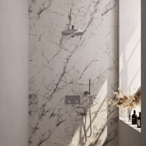 Brauer Carving 5-NG-185 thermostatische inbouw regendouche met drukknoppen SET 50 RVS geborsteld PVD