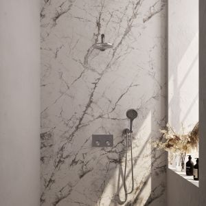 Brauer Carving 5-NG-190 thermostatische inbouw regendouche met drukknoppen SET 55 RVS geborsteld PVD