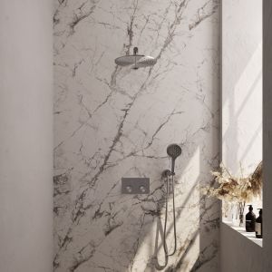 Brauer Carving 5-NG-191 thermostatische inbouw regendouche met drukknoppen SET 56 RVS geborsteld PVD