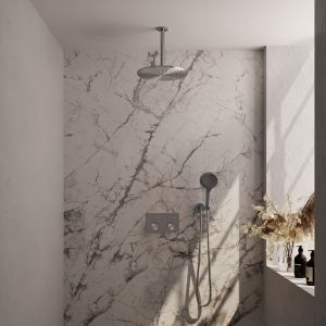 Brauer Carving 5-NG-195 thermostatische inbouw regendouche met drukknoppen SET 60 RVS geborsteld PVD