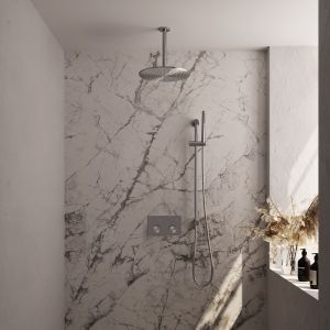 Brauer Carving 5-NG-201 thermostatische inbouw regendouche met drukknoppen SET 66 RVS geborsteld PVD