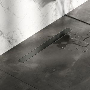 Brauer DR-MRF80GM douchegoot met multifunctioneel rooster en flens 7 x 80cm gunmetal geborsteld PVD