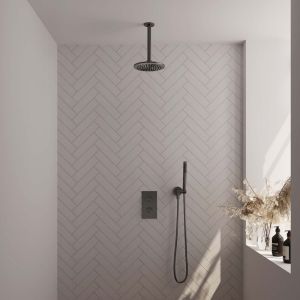 Brauer Edition 5-GM-054 thermostatische inbouw regendouche 3-weg omstelling SET 29 gunmetal geborsteld PVD