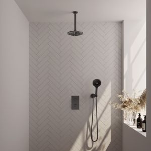 Brauer Edition 5-GM-060 thermostatische inbouw regendouche 3-weg omstelling SET 35 gunmetal geborsteld PVD