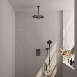 Brauer Edition 5-GM-061 thermostatische inbouw regendouche 3-weg omstelling SET 36 gunmetal geborsteld PVD