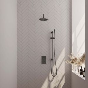 Brauer Edition 5-GM-062 thermostatische inbouw regendouche 3-weg omstelling SET 39 gunmetal geborsteld PVD