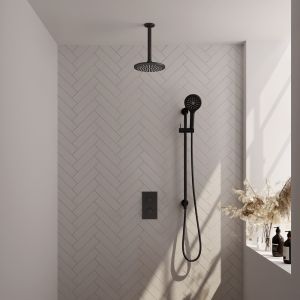 Brauer Edition 5-S-072 thermostatische inbouw regendouche 3-weg omstelling SET 47 mat zwart