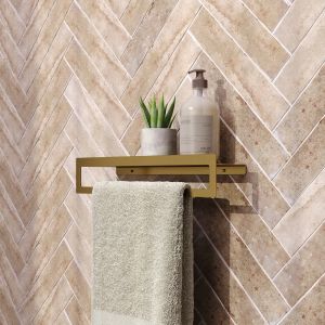 Brauer 5-GG-226 handdoekrek met planchet 40cm goud geborsteld pvd